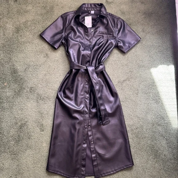 chinese dress ladies Doily Lace Faux Leather Dress | Women's Clothing